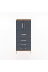 Hyperion Dolap Tek Raflı 4 Çekmeceli 2 Kapaklı 60x44x134