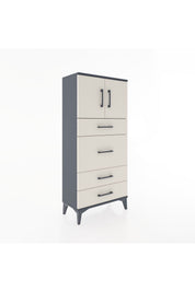 Hyperion Dolap Tek Raflı 4 Çekmeceli 2 Kapaklı 60x44x134 - S50M073V4B
