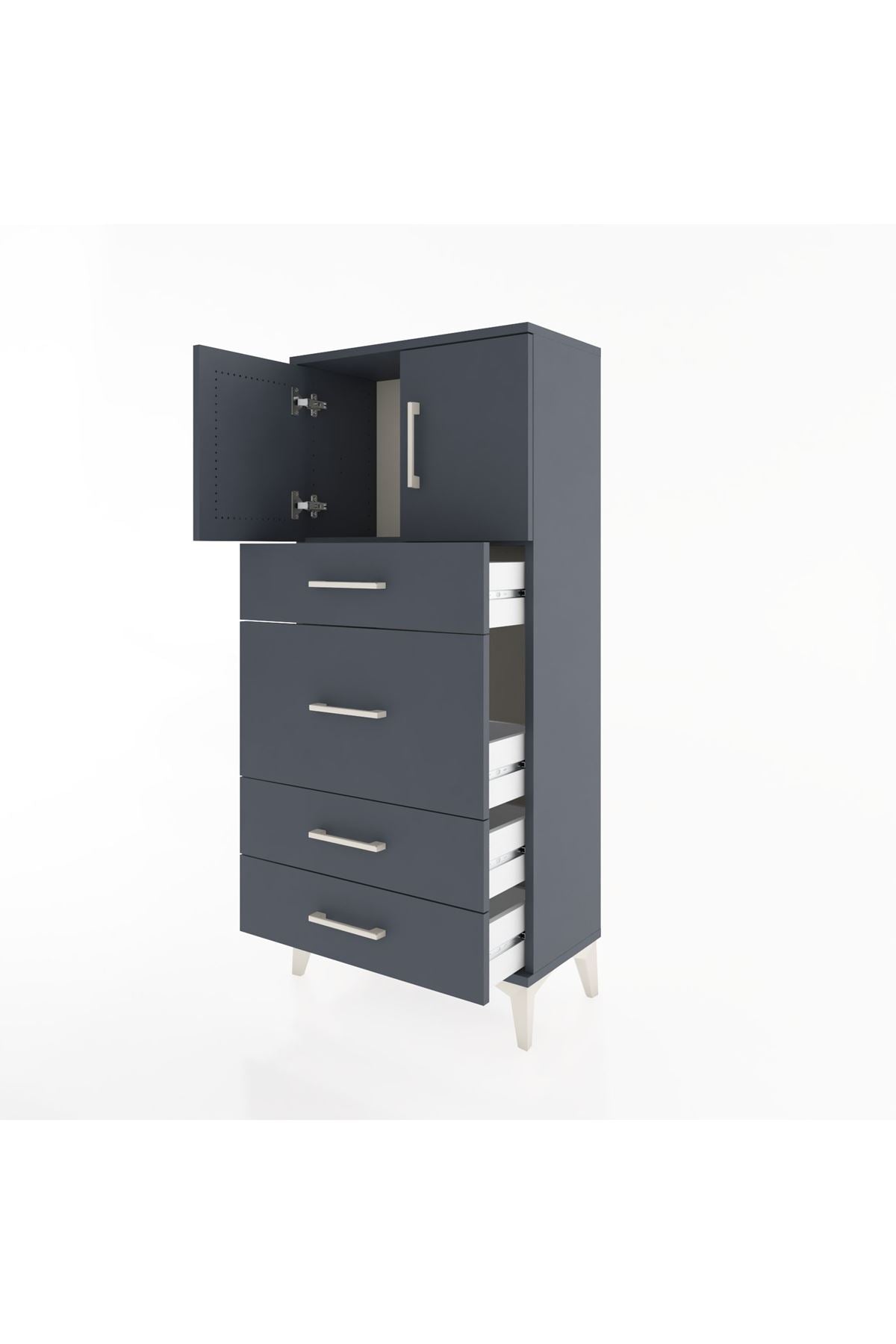 Hyperion Dolap Tek Raflı 4 Çekmeceli 2 Kapaklı 60x44x134 - S50M073V5B