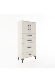 Hyperion Dolap Tek Raflı 4 Çekmeceli 2 Kapaklı 60x44x134 - S50M074V1B