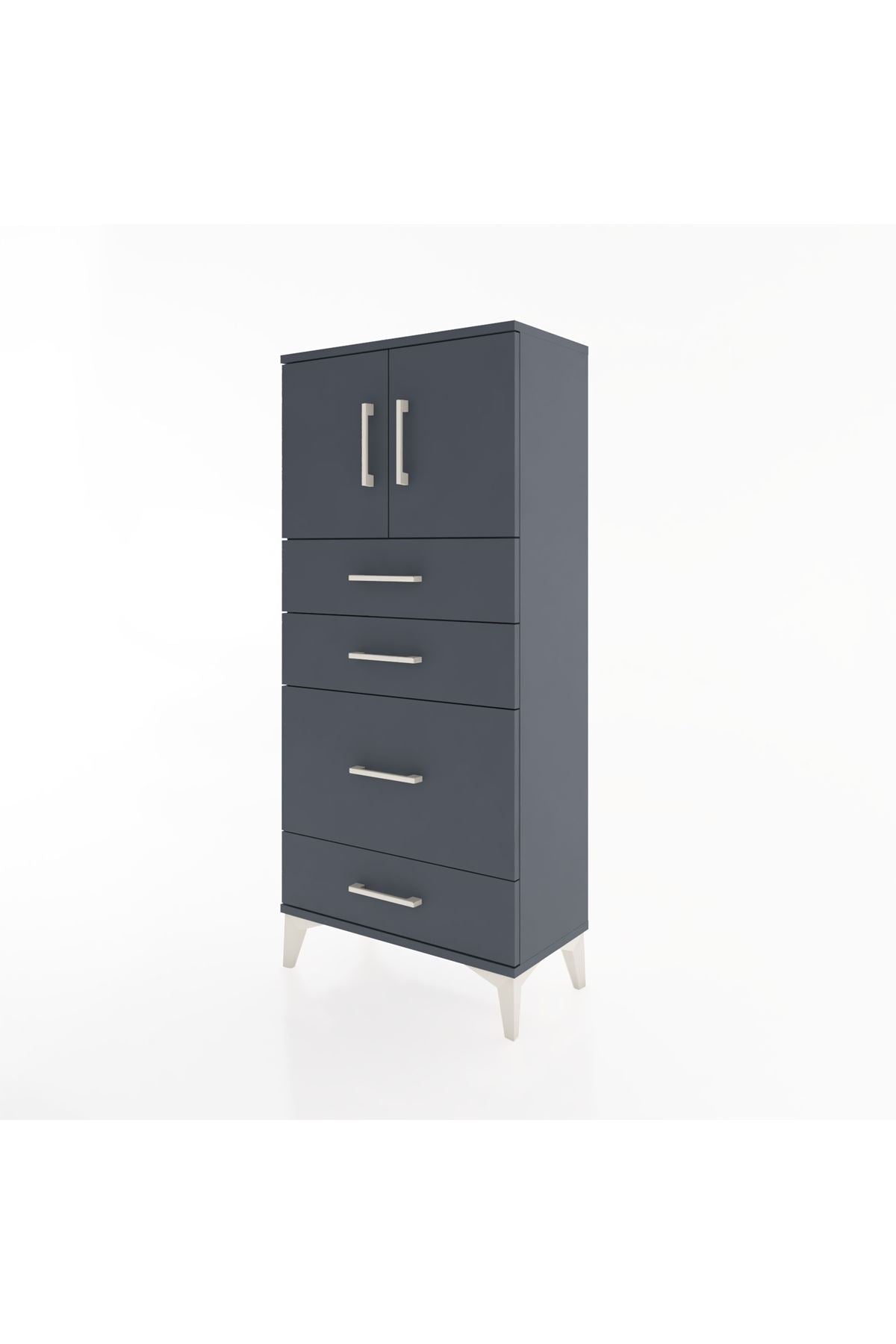 Hyperion Dolap Tek Raflı 4 Çekmeceli 2 Kapaklı 60x44x134 - S50M074V5B