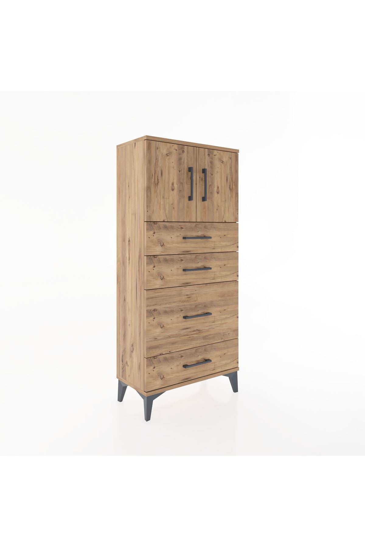 Hyperion Dolap Tek Raflı 4 Çekmeceli 2 Kapaklı 60x44x134 - S50M074V9B