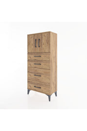 Hyperion Dolap Tek Raflı 4 Çekmeceli 2 Kapaklı 60x44x134 - S50M074V9B