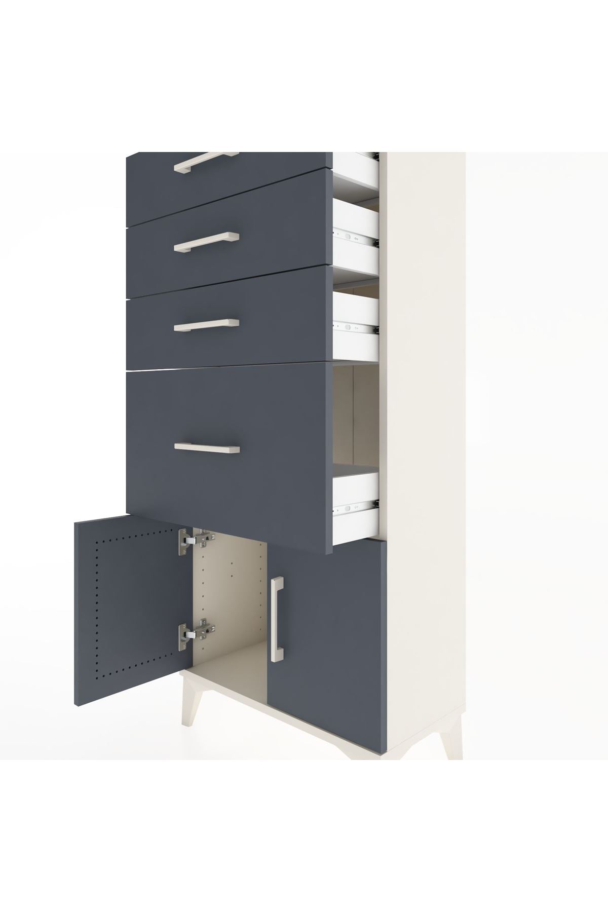 Hyperion Dolap 4 Çekmeceli 2 Kapaklı 60x44x134 - S50M075V2B