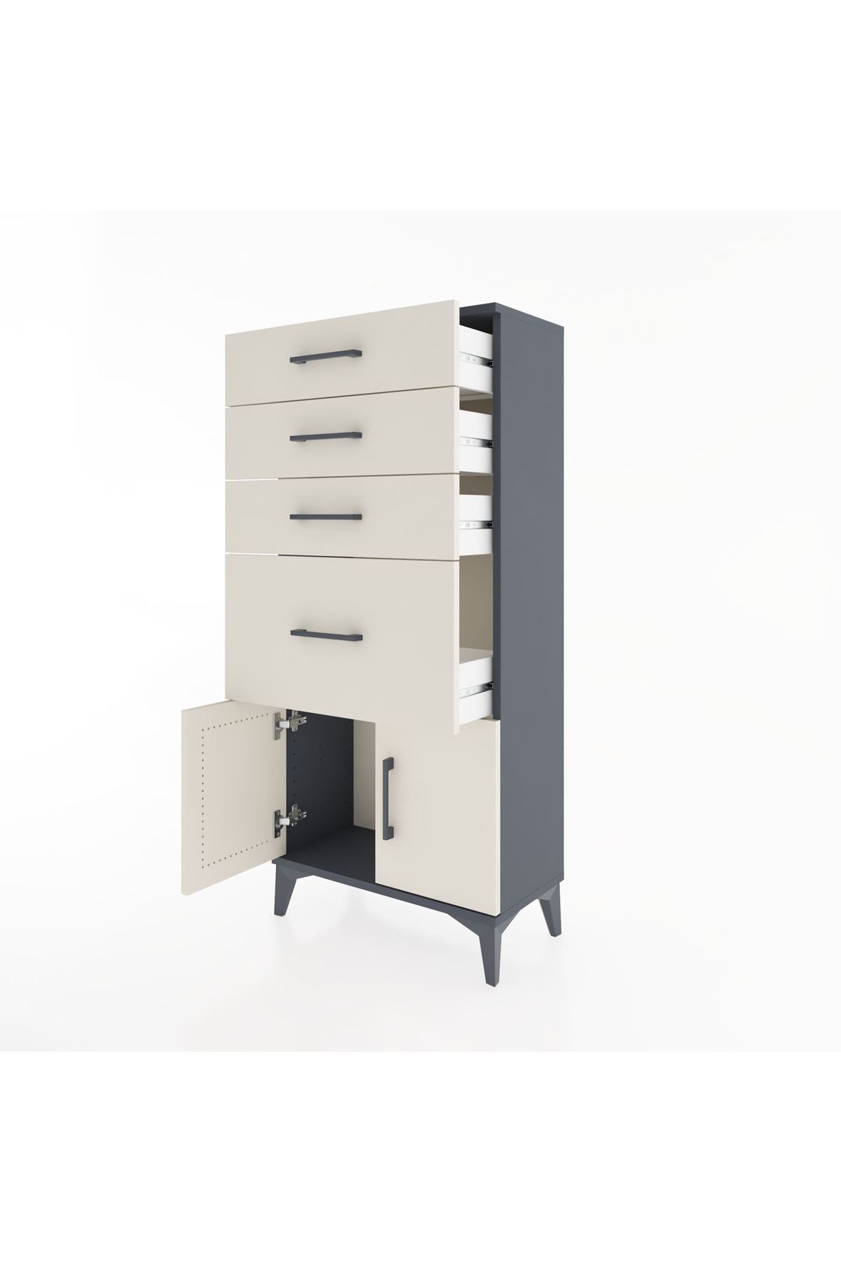 Hyperion Dolap 4 Çekmeceli 2 Kapaklı 60x44x134 - S50M075V4B