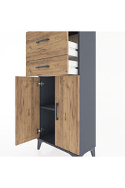 Hyperion Dolap Tek Raflı 2 Çekmeceli 2 Kapaklı 60x44x134 - S50M076V6B