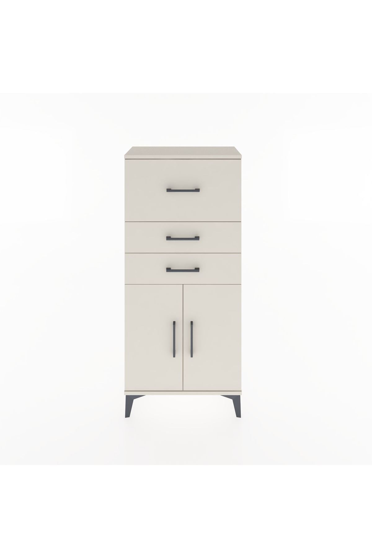 Hyperion Dolap Tek Raflı 3 Çekmeceli 2 Kapaklı 60x44x134 - S50M077V1B