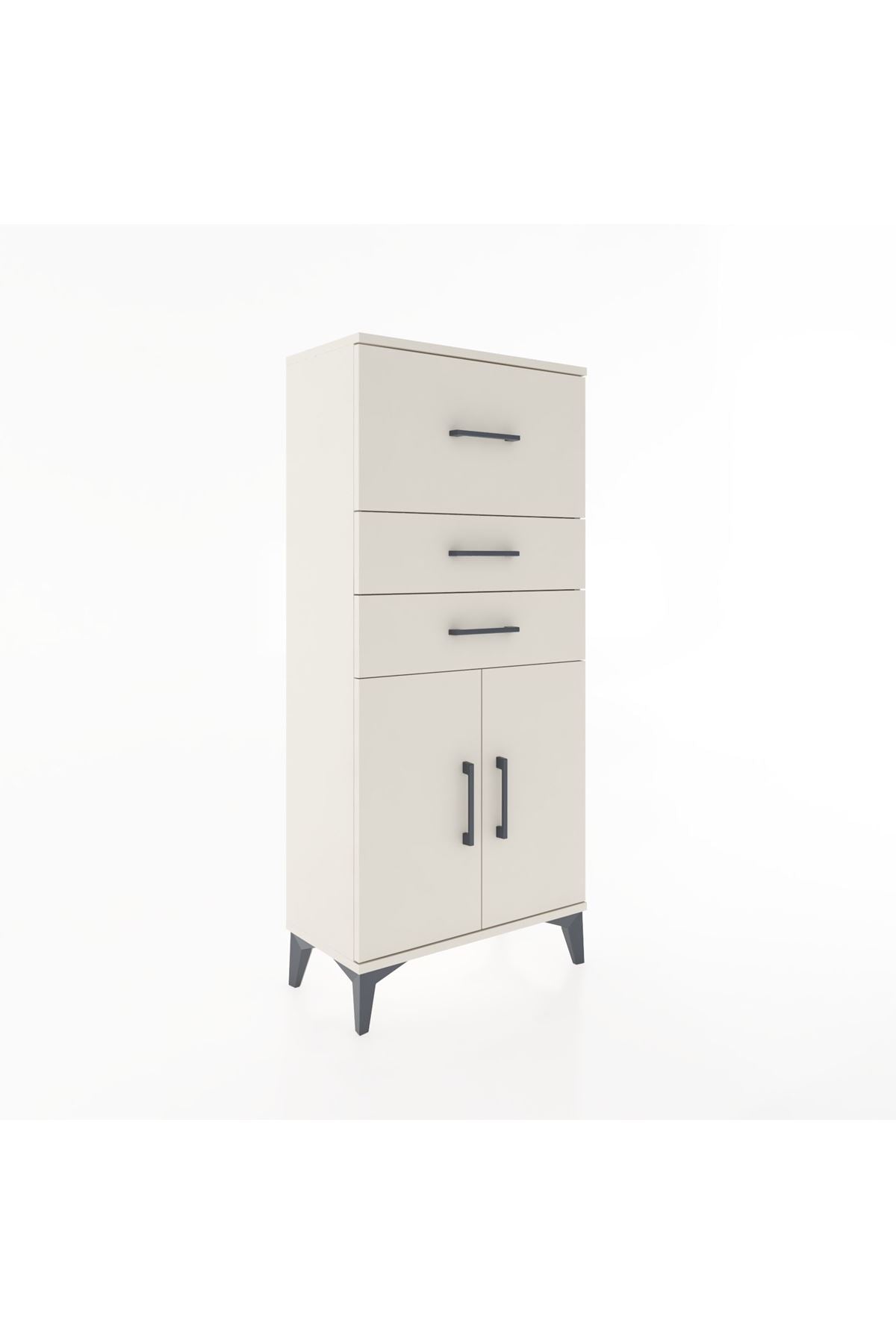 Hyperion Dolap Tek Raflı 3 Çekmeceli 2 Kapaklı 60x44x134 - S50M077V1B
