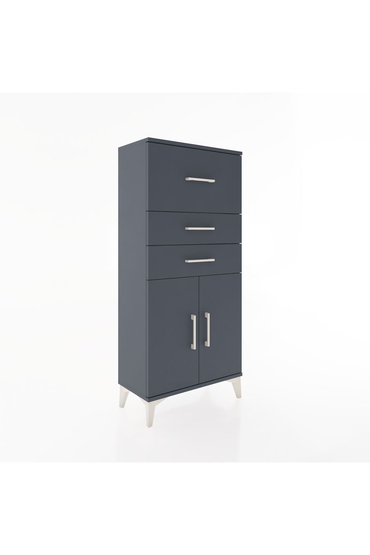 Hyperion Dolap Tek Raflı 3 Çekmeceli 2 Kapaklı 60x44x134 - S50M077V5B