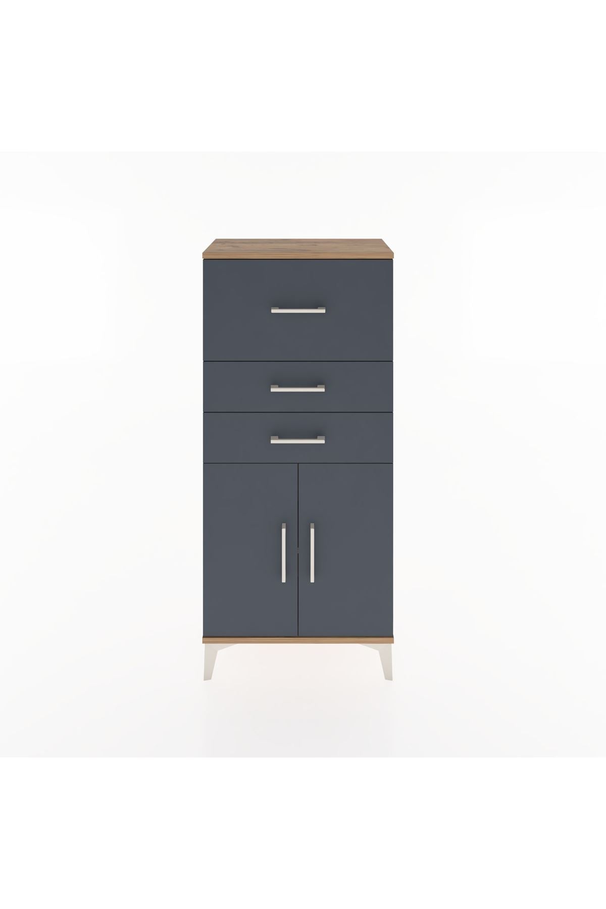Hyperion Dolap Tek Raflı 3 Çekmeceli 2 Kapaklı 60x44x134 - S50M077V8B