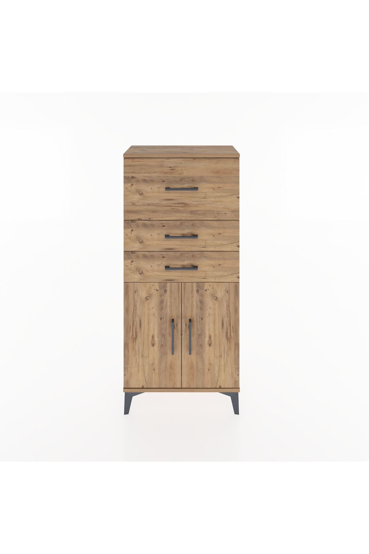 Hyperion Dolap Tek Raflı 3 Çekmeceli 2 Kapaklı 60x44x134 - S50M077V9B