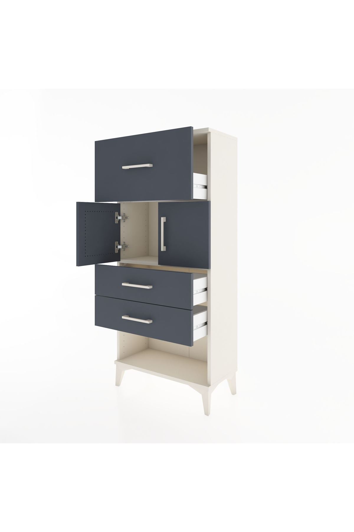 Hyperion Dolap 2 Raflı 3 Çekmeceli 2 Kapaklı 60x44x134 - S50M078V2B