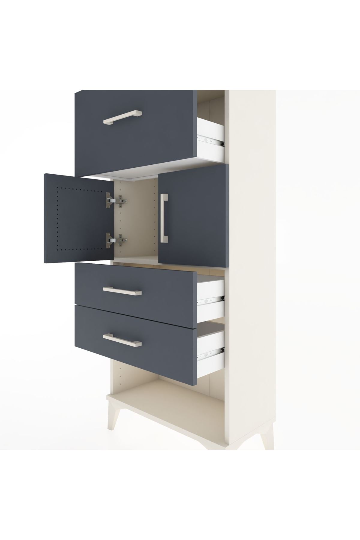 Hyperion Dolap 2 Raflı 3 Çekmeceli 2 Kapaklı 60x44x134 - S50M078V2B