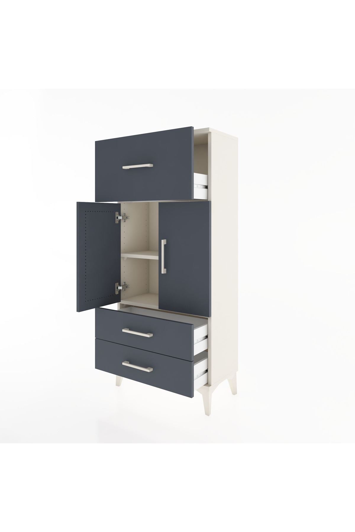 Hyperion Dolap 2 Raflı 3 Çekmeceli 2 Kapaklı 60x44x134 - S50M079V2B