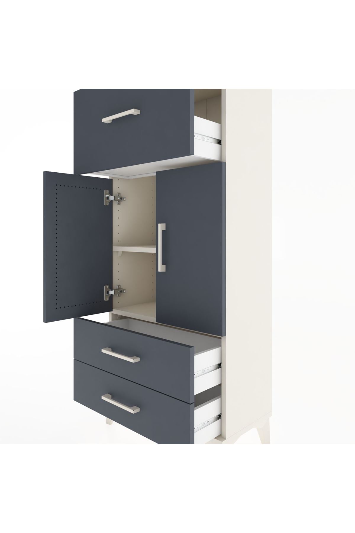 Hyperion Dolap 2 Raflı 3 Çekmeceli 2 Kapaklı 60x44x134 - S50M079V2B