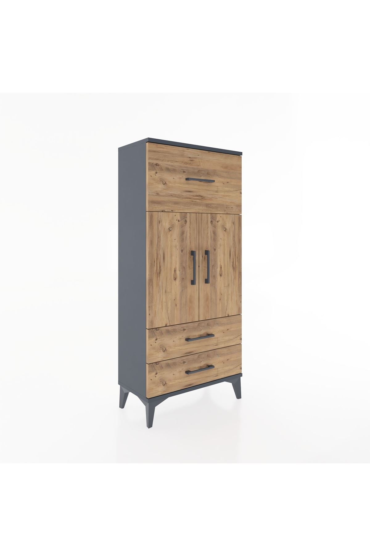 Hyperion Dolap 2 Raflı 3 Çekmeceli 2 Kapaklı 60x44x134 - S50M079V6B