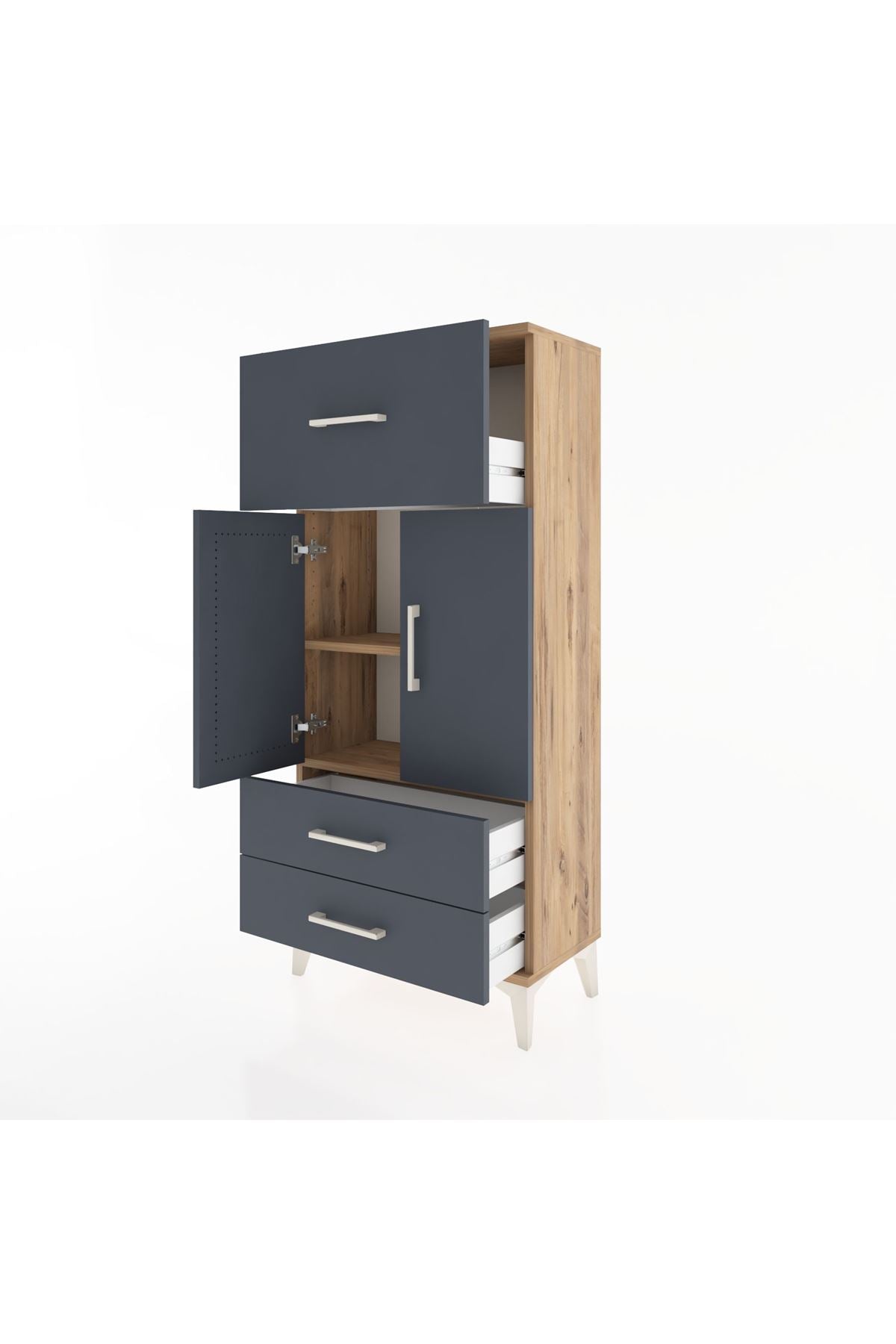 Hyperion Dolap 2 Raflı 3 Çekmeceli 2 Kapaklı 60x44x134 - S50M079V8B