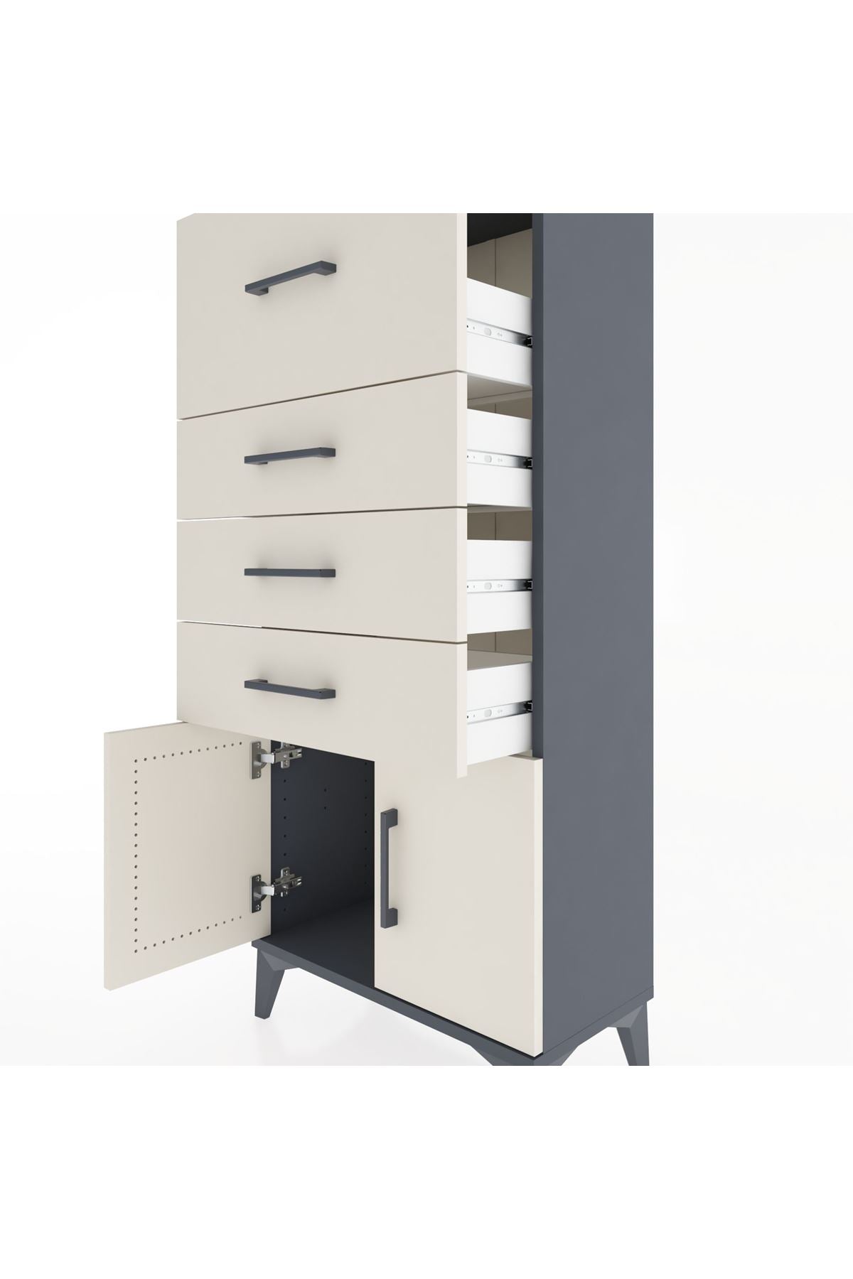 Hyperion Dolap 4 Çekmeceli 2 Kapaklı 60x44x134 - S50M080V4B