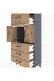 Hyperion Dolap Tek Raflı 4 Çekmeceli 2 Kapaklı 60x44x134 - S50M081V6B