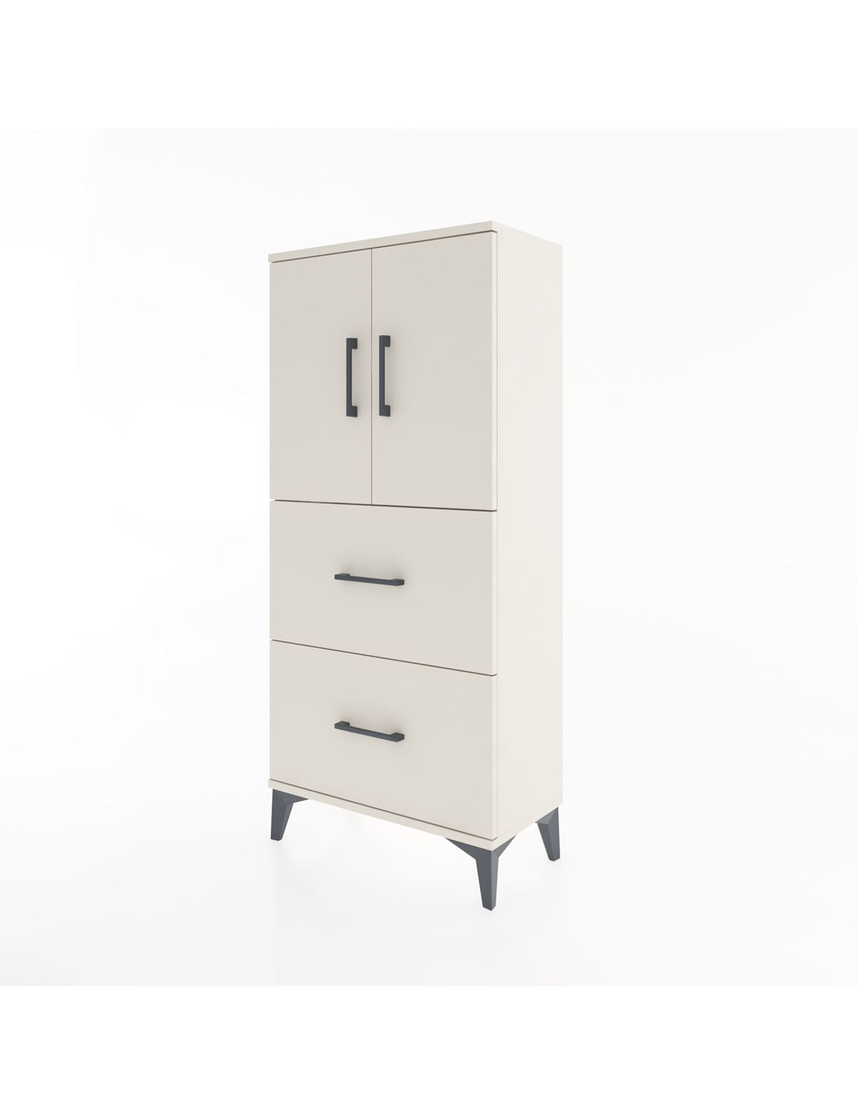 Hyperion Dolap Tek Raflı 2 Çekmeceli 2 Kapaklı 60x44x134 - S50M082V1B