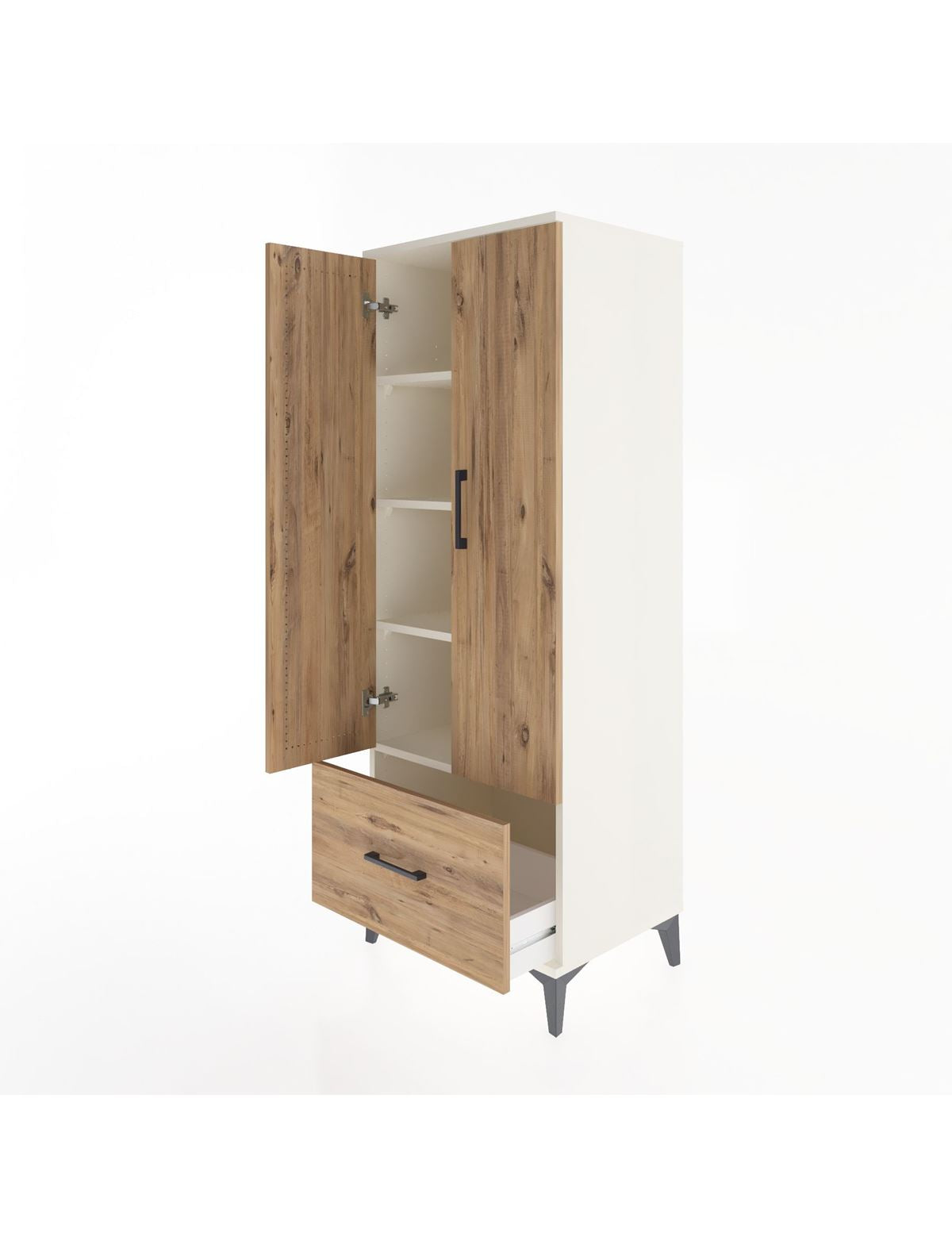 Hyperion Dolap 4 Raflı Tek Çekmeceli 2 Kapaklı 60x44x163 - S53M001V3B