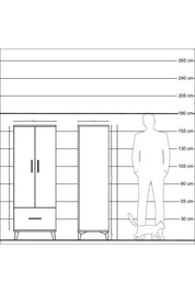 Hyperion Dolap 4 Raflı Tek Çekmeceli 2 Kapaklı 60x44x163 - S53M001V4B