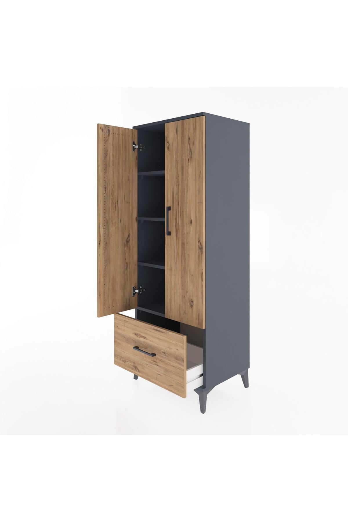 Hyperion Dolap 4 Raflı Tek Çekmeceli 2 Kapaklı 60x44x163 - S53M001V6B