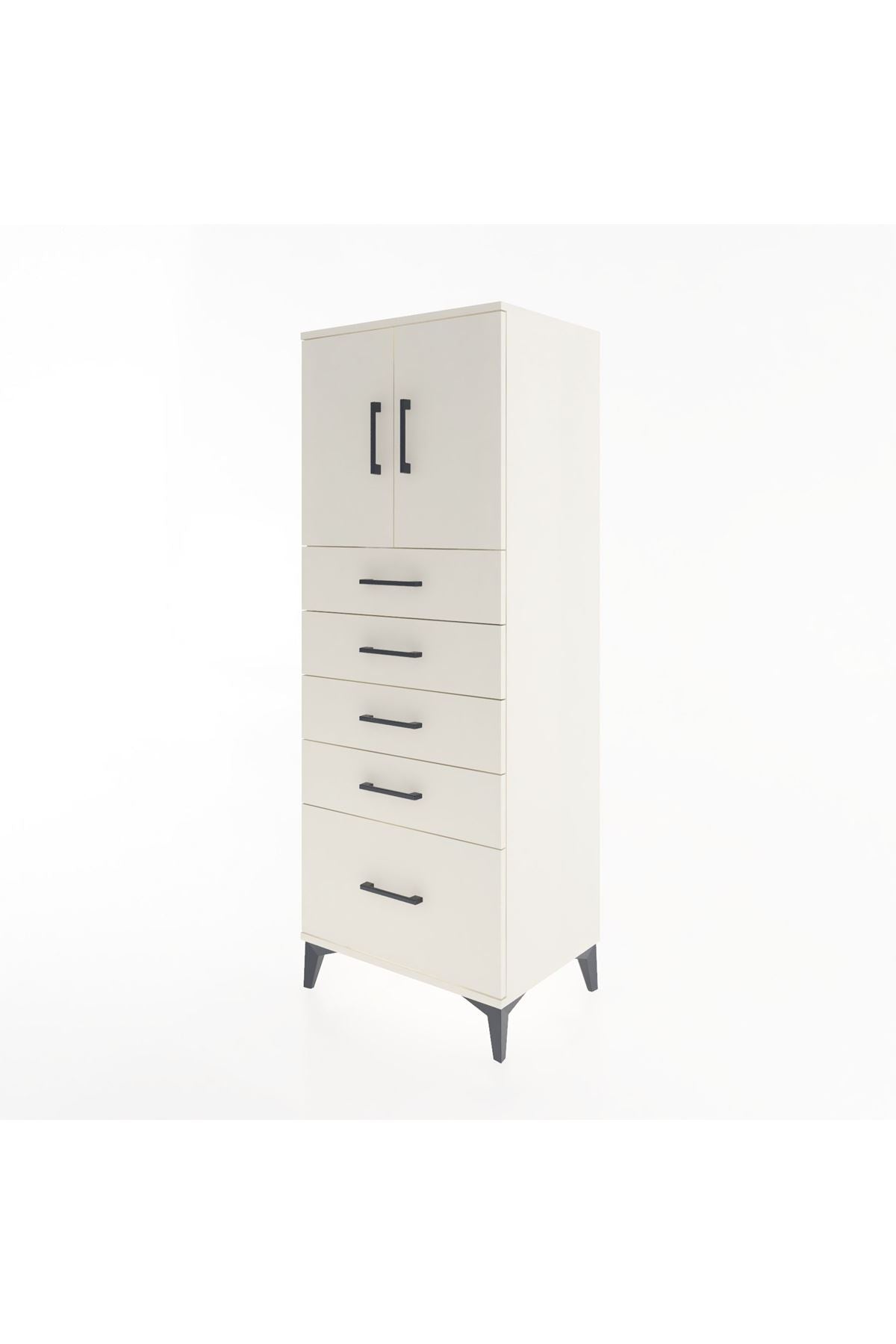 Hyperion Dolap 2 Raflı 5 Çekmeceli 2 Kapaklı 60x44x163 - S53M003V1B