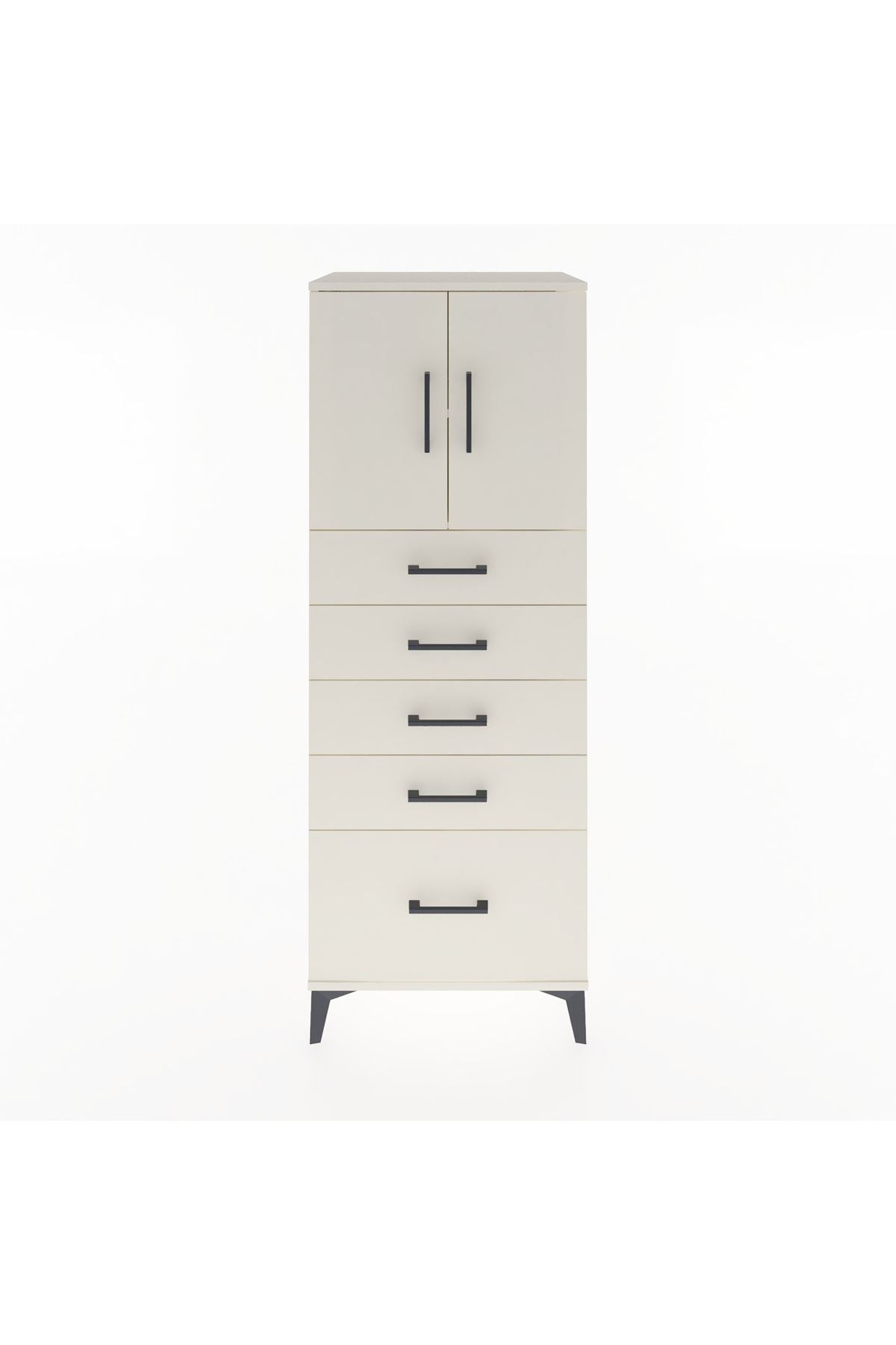 Hyperion Dolap 2 Raflı 5 Çekmeceli 2 Kapaklı 60x44x163 - S53M003V1B