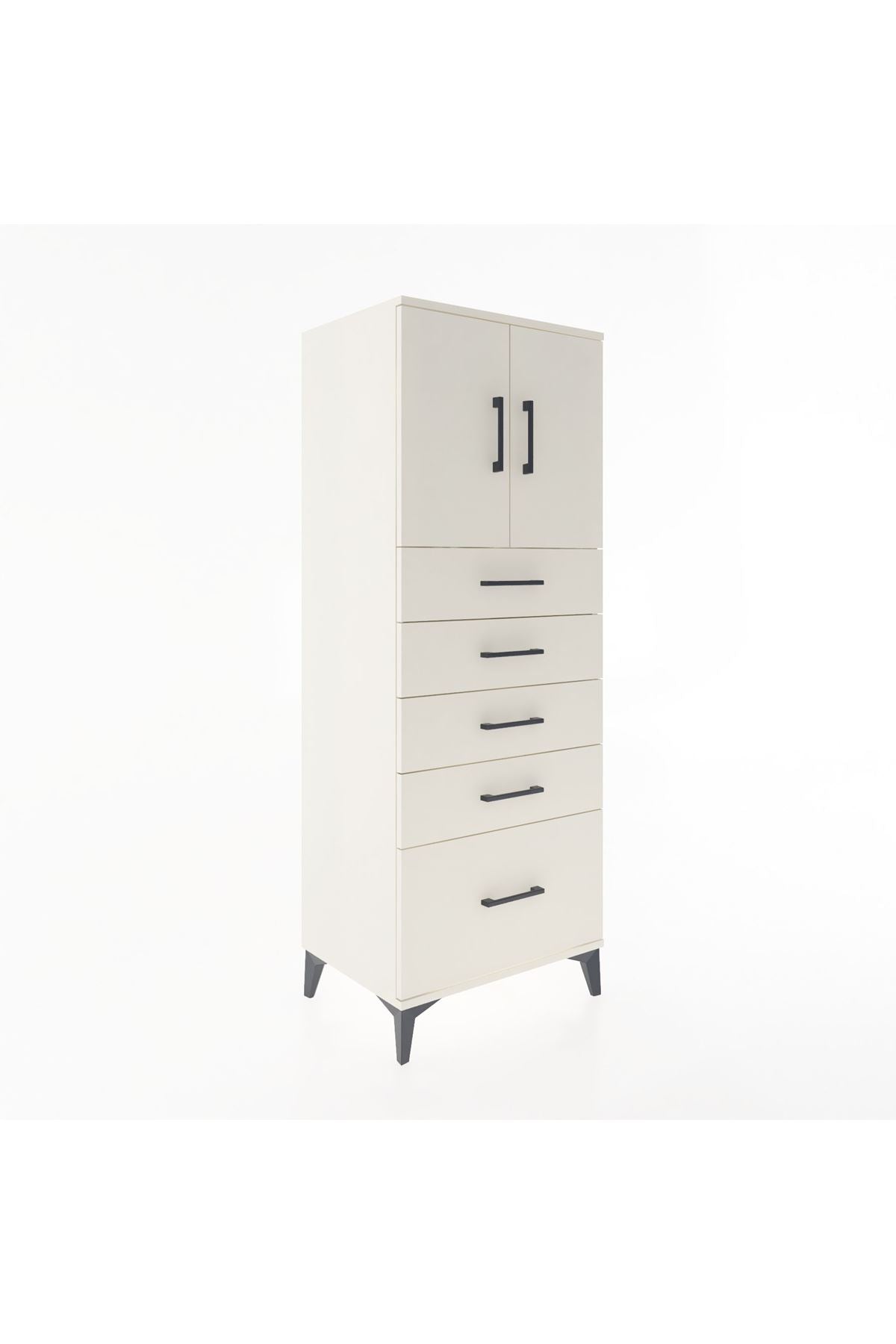 Hyperion Dolap 2 Raflı 5 Çekmeceli 2 Kapaklı 60x44x163 - S53M003V1B
