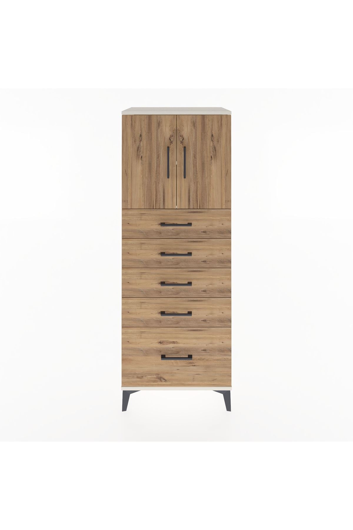 Hyperion Dolap 2 Raflı 5 Çekmeceli 2 Kapaklı 60x44x163 - S53M003V3B