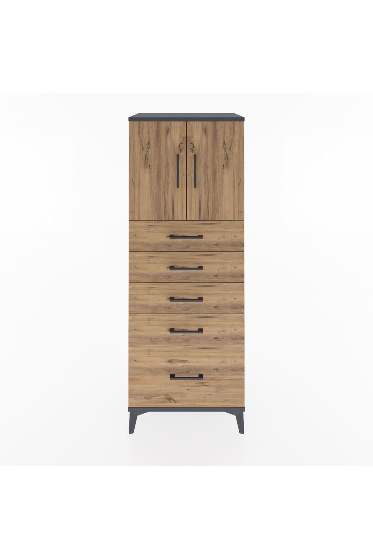 Hyperion Dolap 2 Raflı 5 Çekmeceli 2 Kapaklı 60x44x163 - S53M003V6B