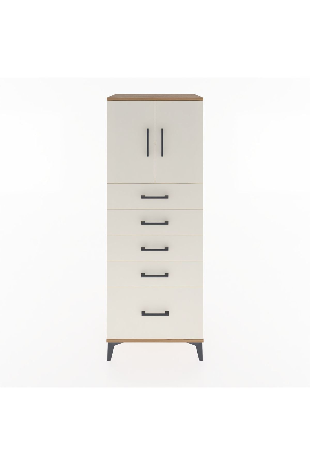 Hyperion Dolap 2 Raflı 5 Çekmeceli 2 Kapaklı 60x44x163 - S53M003V7B