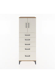 Hyperion Dolap 2 Raflı 5 Çekmeceli 2 Kapaklı 60x44x163 - S53M003V7B