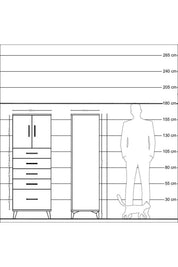 Hyperion Dolap 2 Raflı 5 Çekmeceli 2 Kapaklı 60x44x163 - S53M003V7B