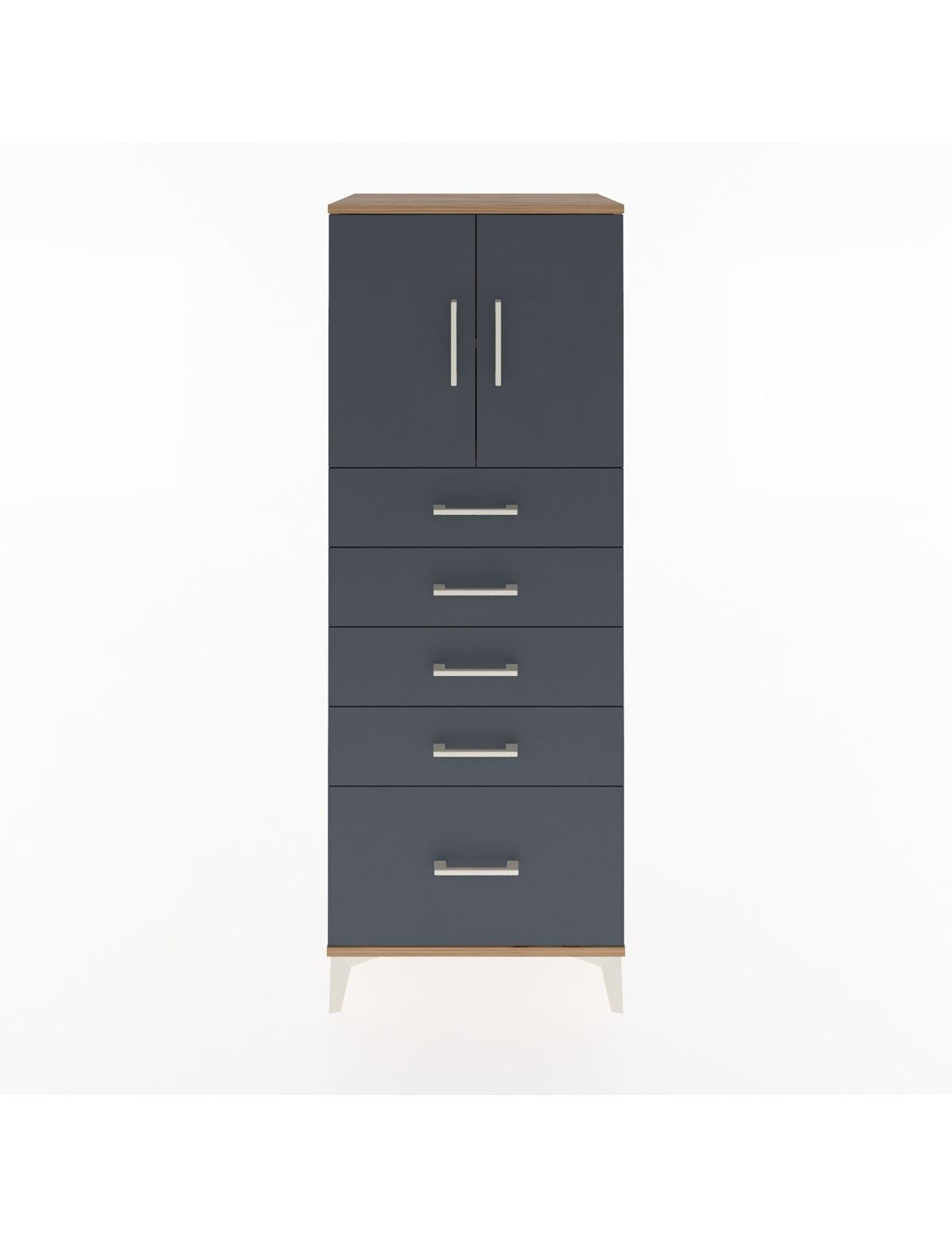 Hyperion Dolap 2 Raflı 5 Çekmeceli 2 Kapaklı 60x44x163 - S53M003V8B