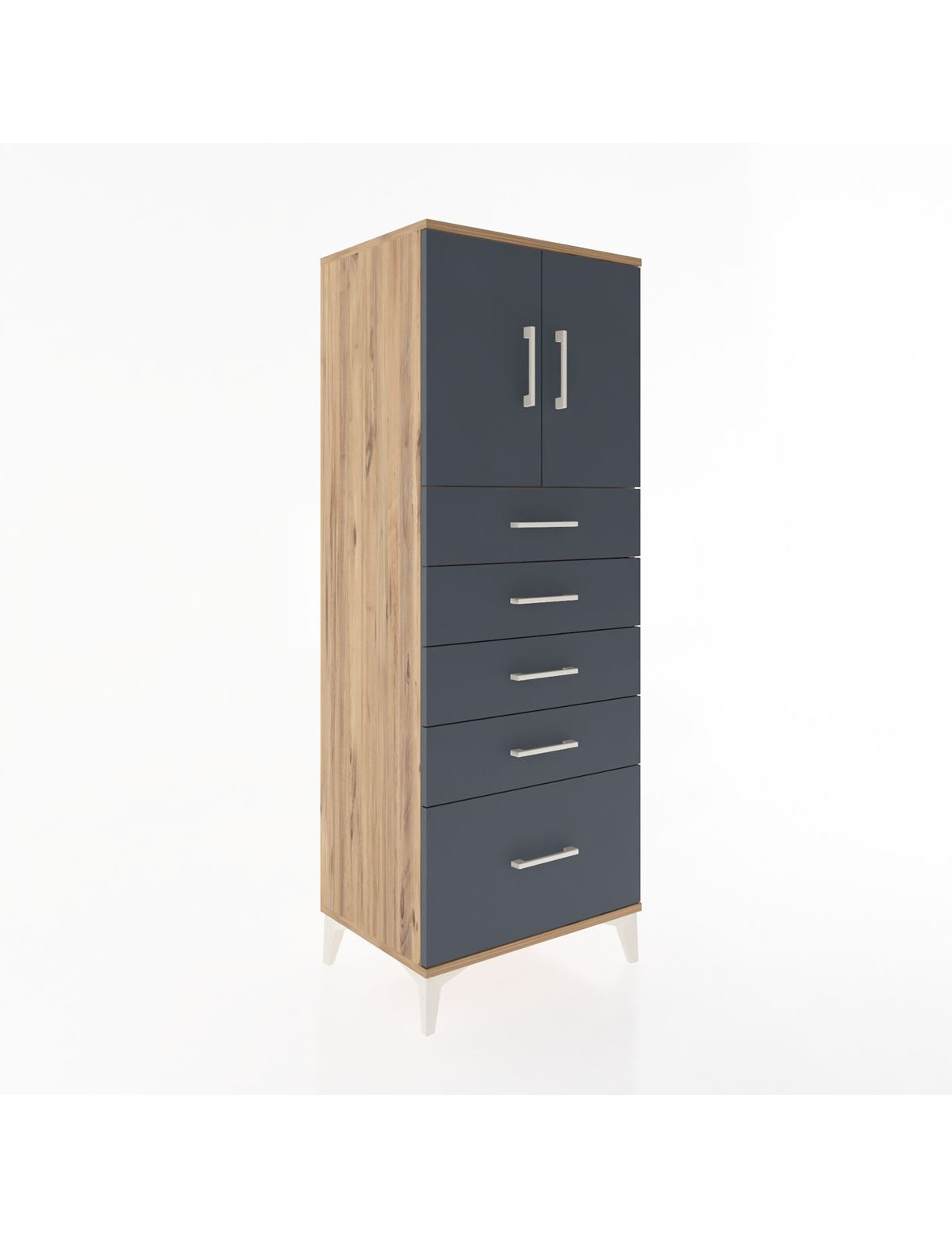 Hyperion Dolap 2 Raflı 5 Çekmeceli 2 Kapaklı 60x44x163 - S53M003V8B