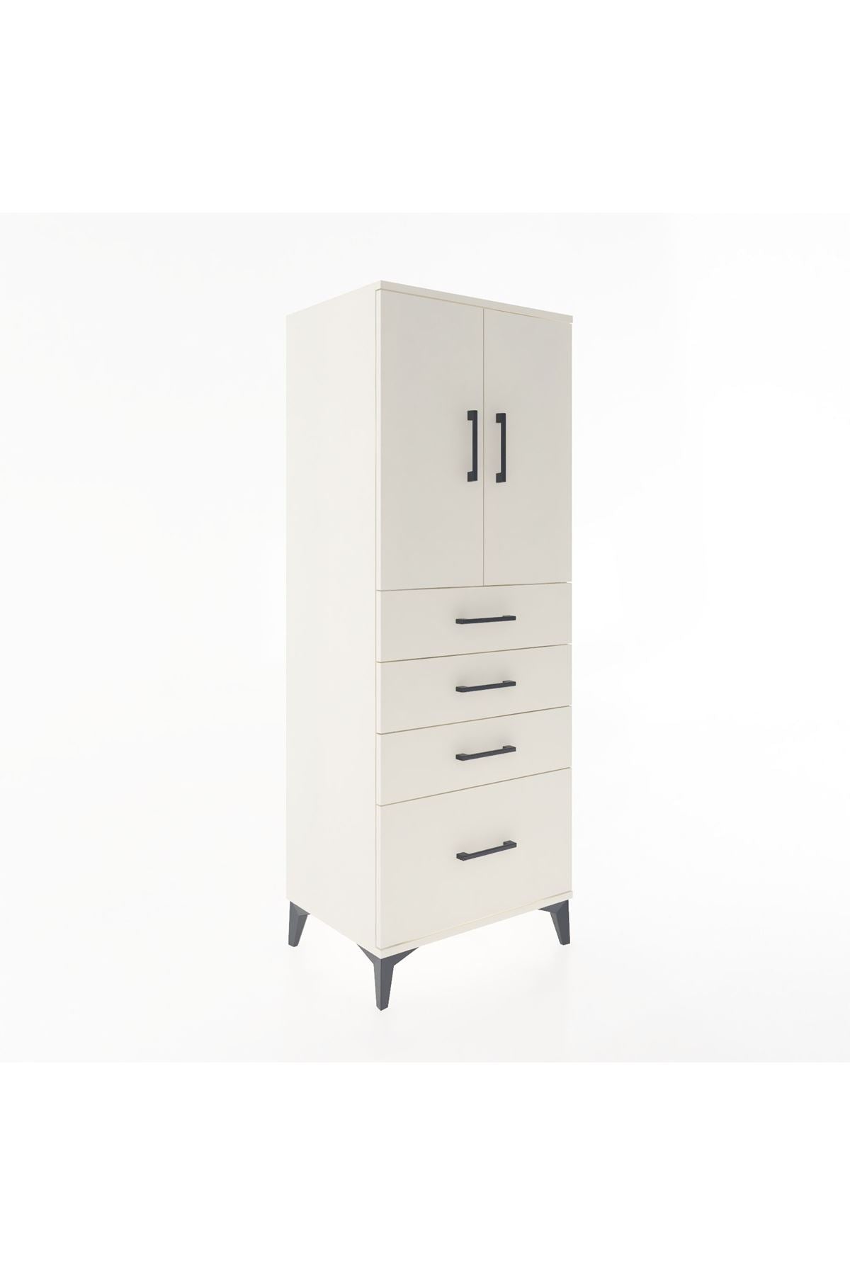 Hyperion Dolap 2 Raflı 4 Çekmeceli 2 Kapaklı 60x44x163 - S53M005V1B