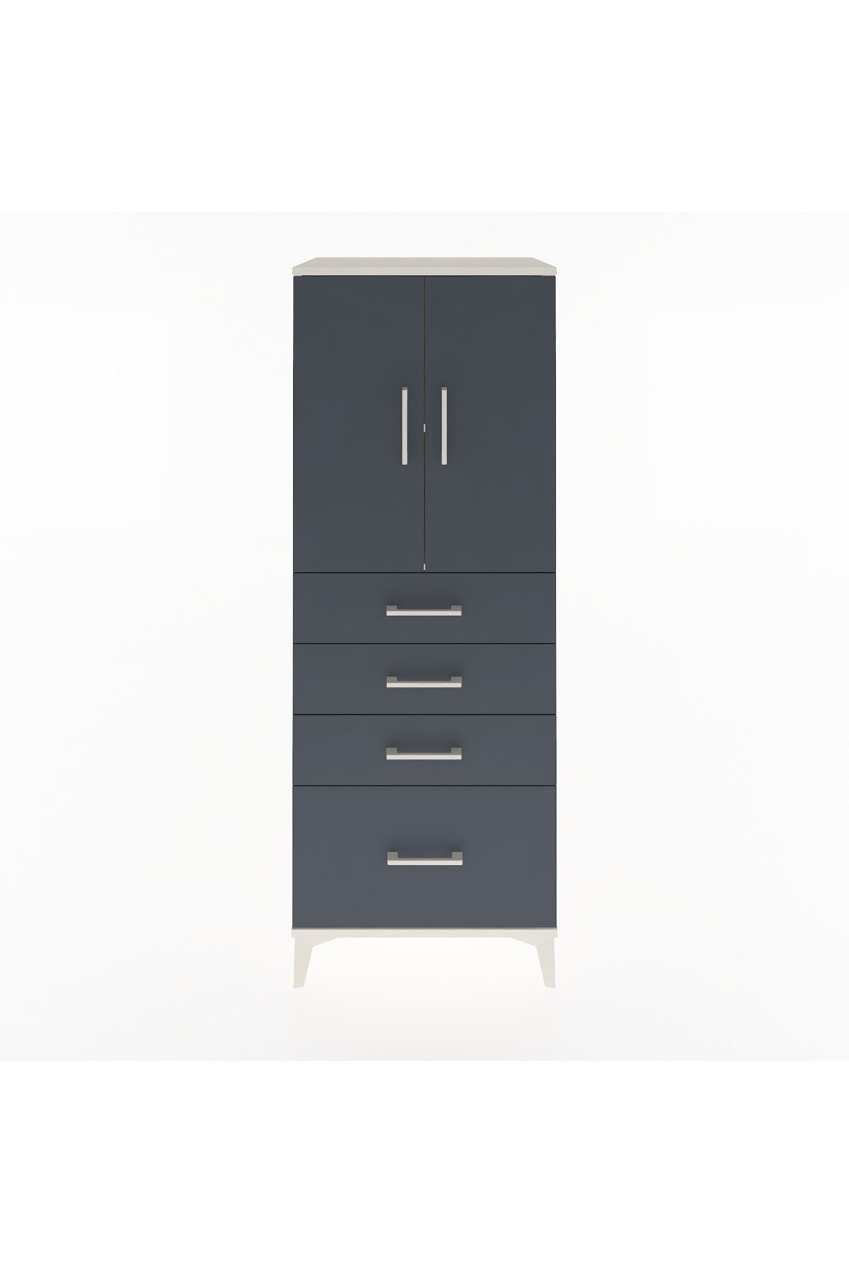 Hyperion Dolap 2 Raflı 4 Çekmeceli 2 Kapaklı 60x44x163 - S53M005V2B
