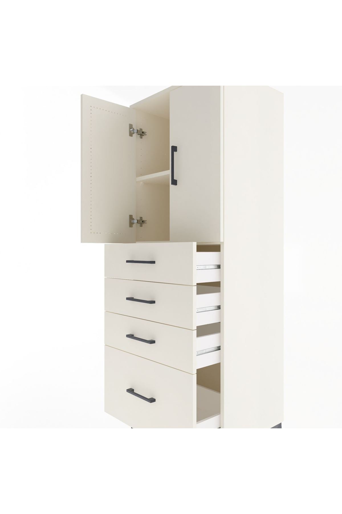 Hyperion Dolap 2 Raflı 4 Çekmeceli 2 Kapaklı 60x44x163 - S53M005V1B