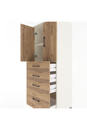 Hyperion Dolap 2 Raflı 4 Çekmeceli 2 Kapaklı 60x44x163 - S53M005V3B