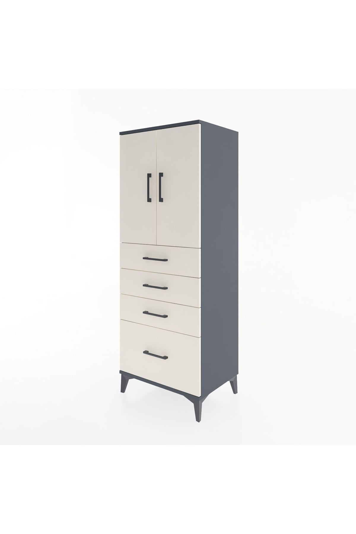 Hyperion Dolap 2 Raflı 4 Çekmeceli 2 Kapaklı 60x44x163 - S53M005V4B