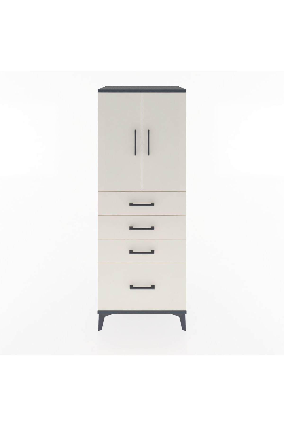 Hyperion Dolap 2 Raflı 4 Çekmeceli 2 Kapaklı 60x44x163 - S53M005V4B