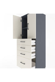 Hyperion Dolap 2 Raflı 4 Çekmeceli 2 Kapaklı 60x44x163 - S53M005V4B
