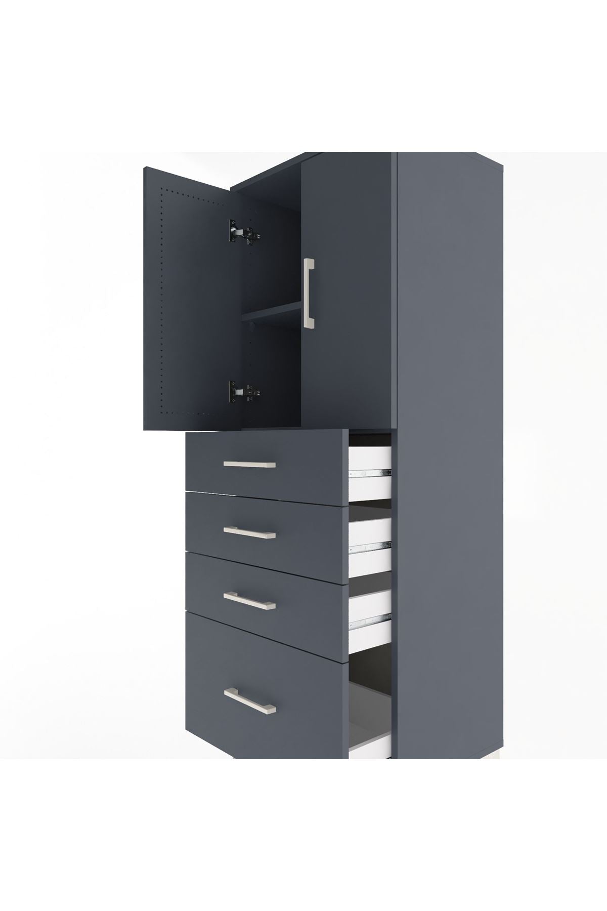 Hyperion Dolap 2 Raflı 4 Çekmeceli 2 Kapaklı 60x44x163 - S53M005V5B