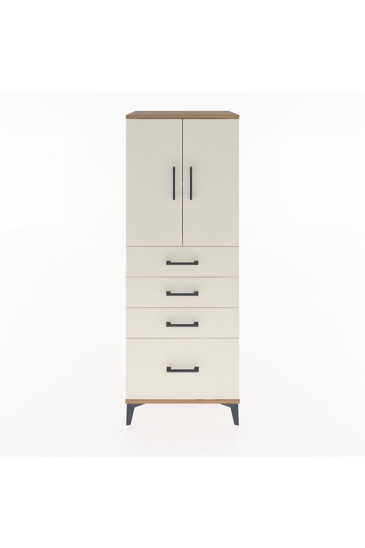 Hyperion Dolap 2 Raflı 4 Çekmeceli 2 Kapaklı 60x44x163 - S53M005V7B