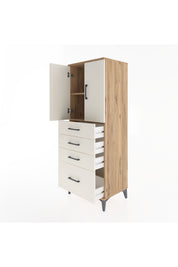 Hyperion Dolap 2 Raflı 4 Çekmeceli 2 Kapaklı 60x44x163 - S53M005V7B