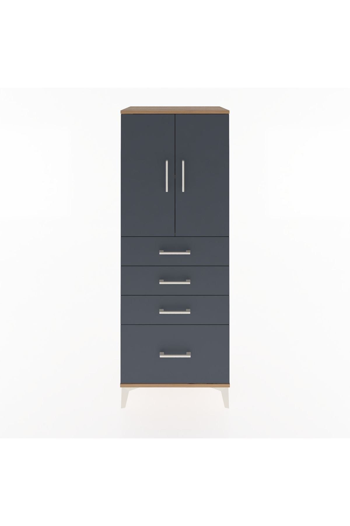 Hyperion Dolap 2 Raflı 4 Çekmeceli 2 Kapaklı 60x44x163 - S53M005V8B