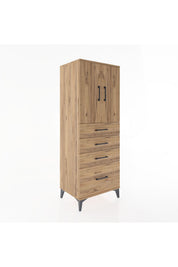 Hyperion Dolap 2 Raflı 4 Çekmeceli 2 Kapaklı 60x44x163 - S53M005V9B