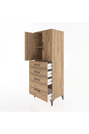 Hyperion Dolap 2 Raflı 4 Çekmeceli 2 Kapaklı 60x44x163 - S53M005V9B
